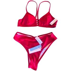 Cupshe sexy dark red Bikini sz S 005-0010